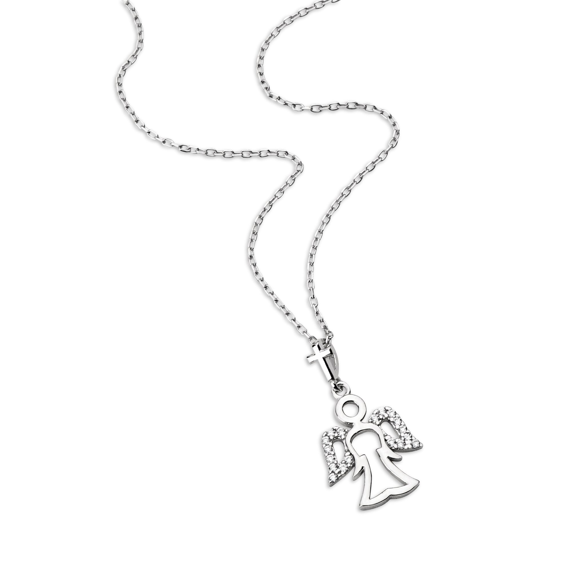 Standing Angel with CZ Accents