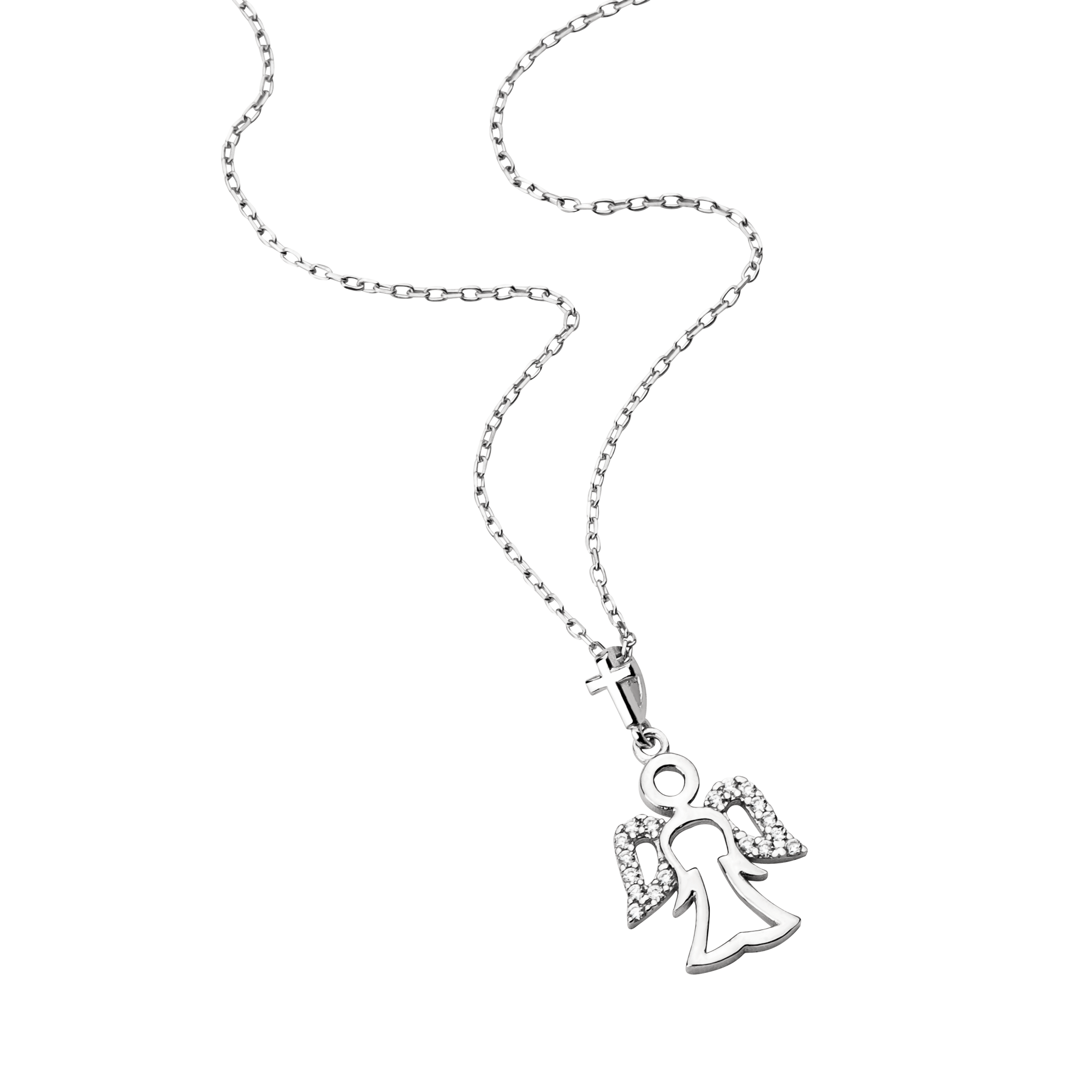 Standing Angel with CZ Accents