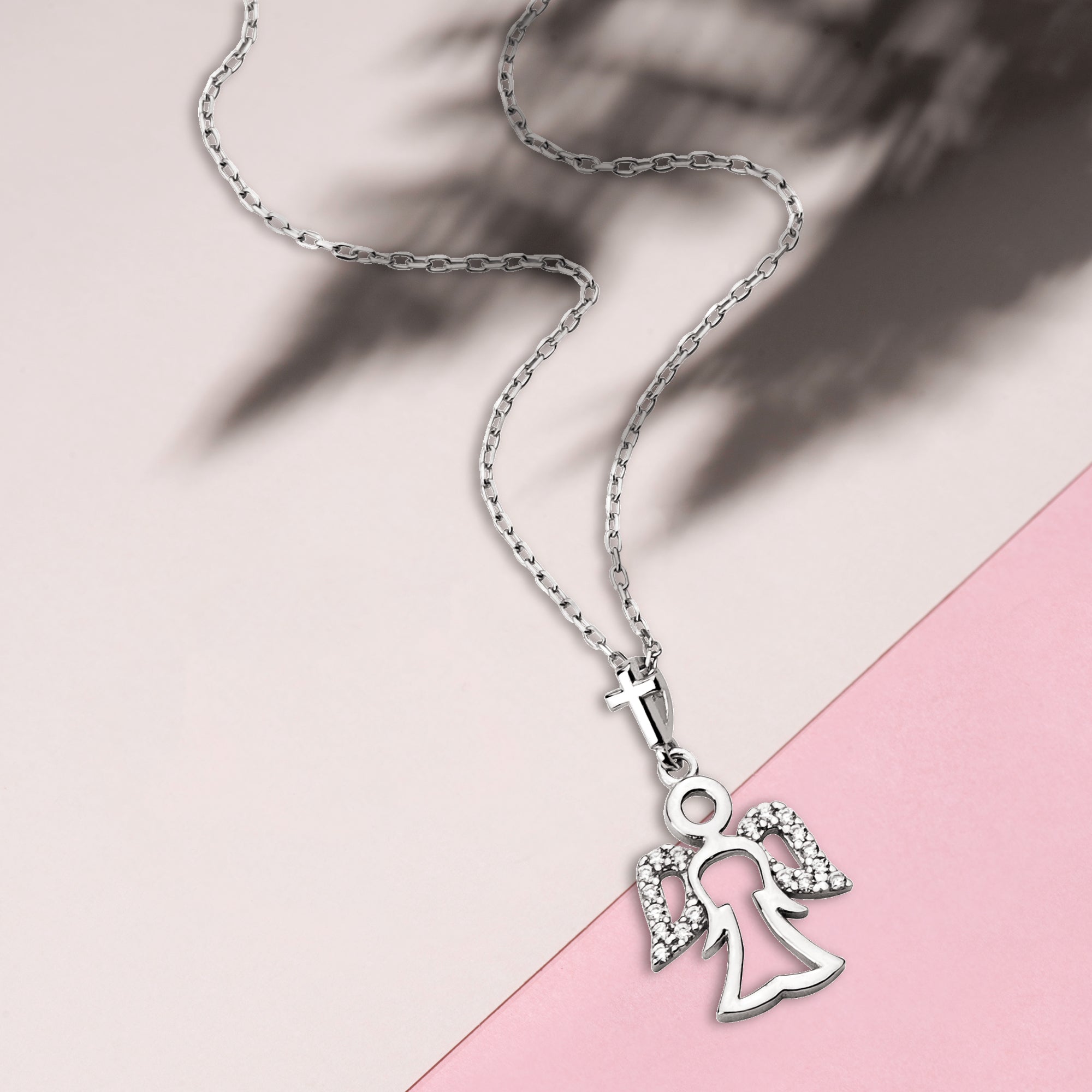 Standing Angel with CZ Accents