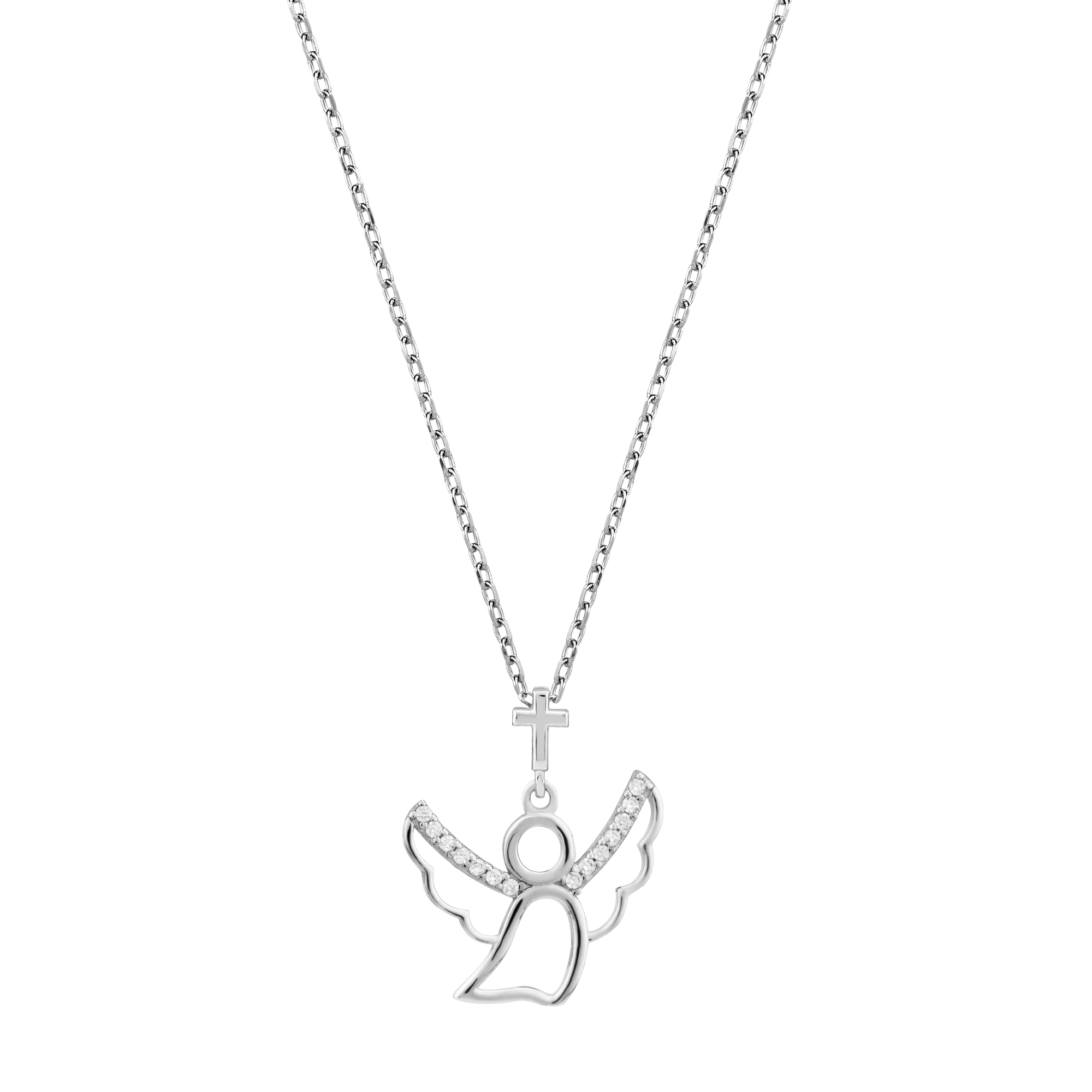 Flying Angel with CZ Accents