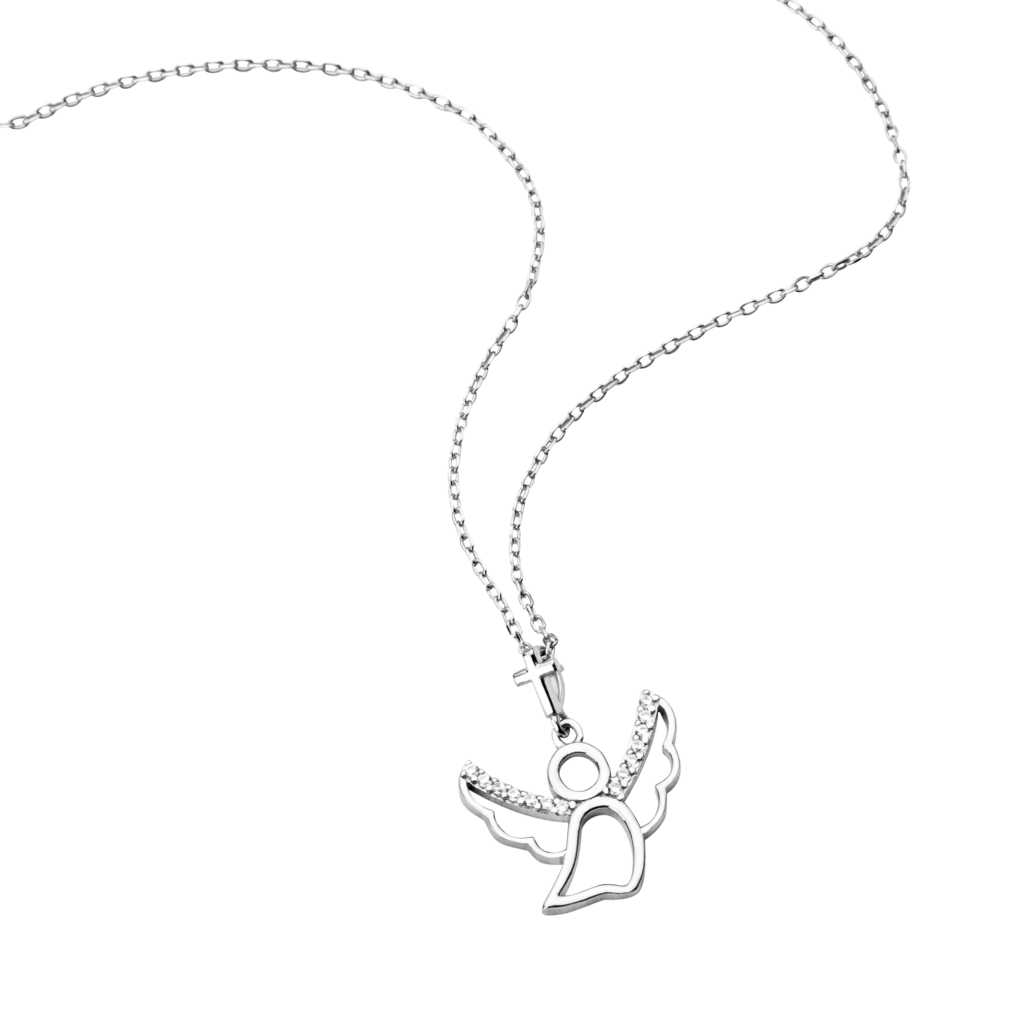 Flying Angel with CZ Accents