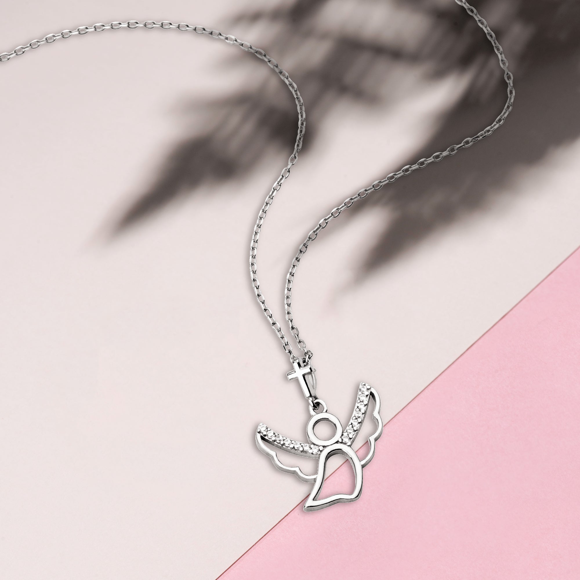 Flying Angel with CZ Accents