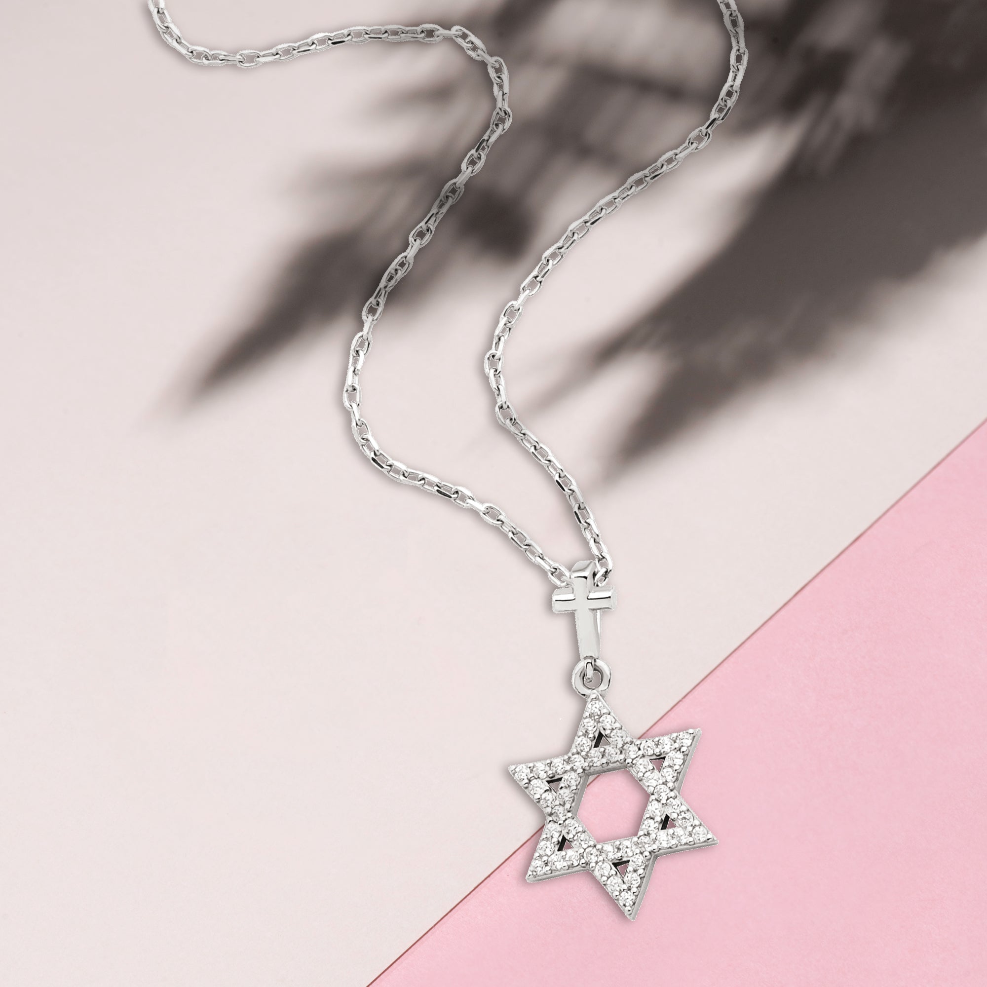 Star of David Branch with CZ Accents