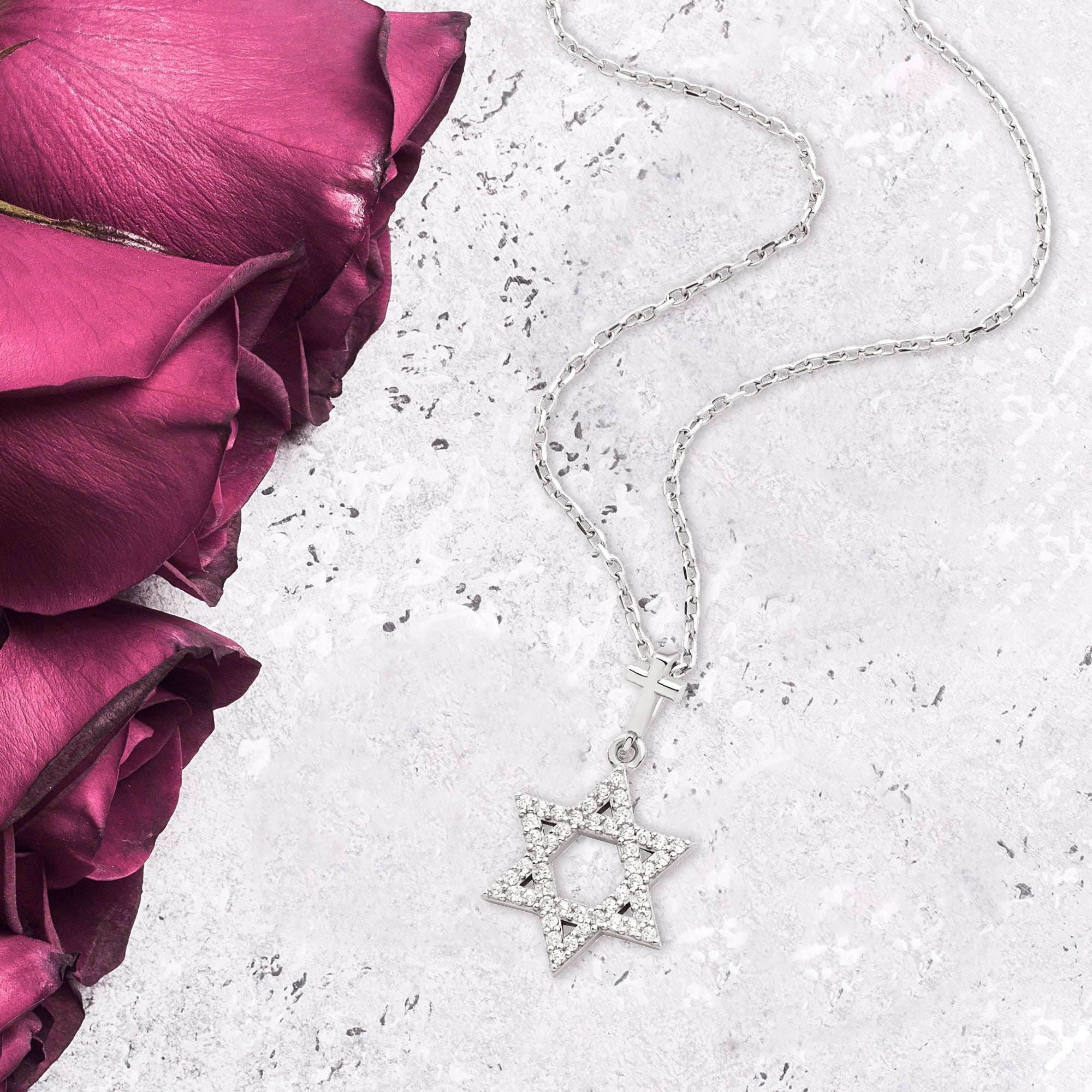 Star of David Branch with CZ Accents