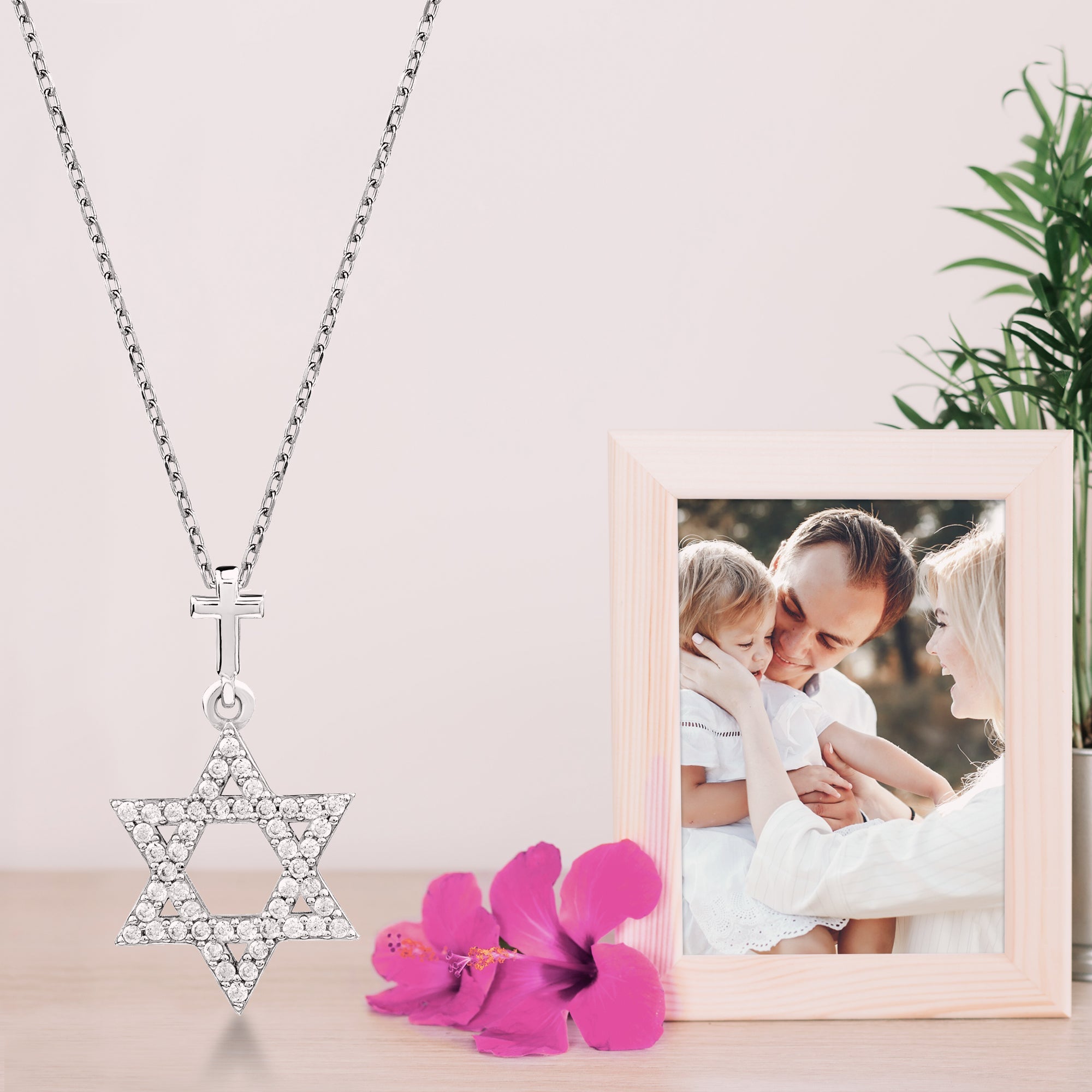 Star of David Branch with CZ Accents