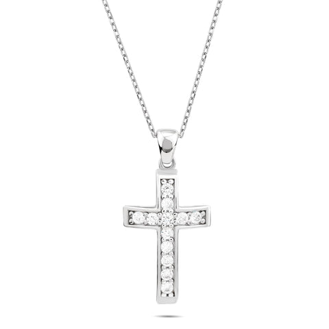 Raised Cross with CZ Accents