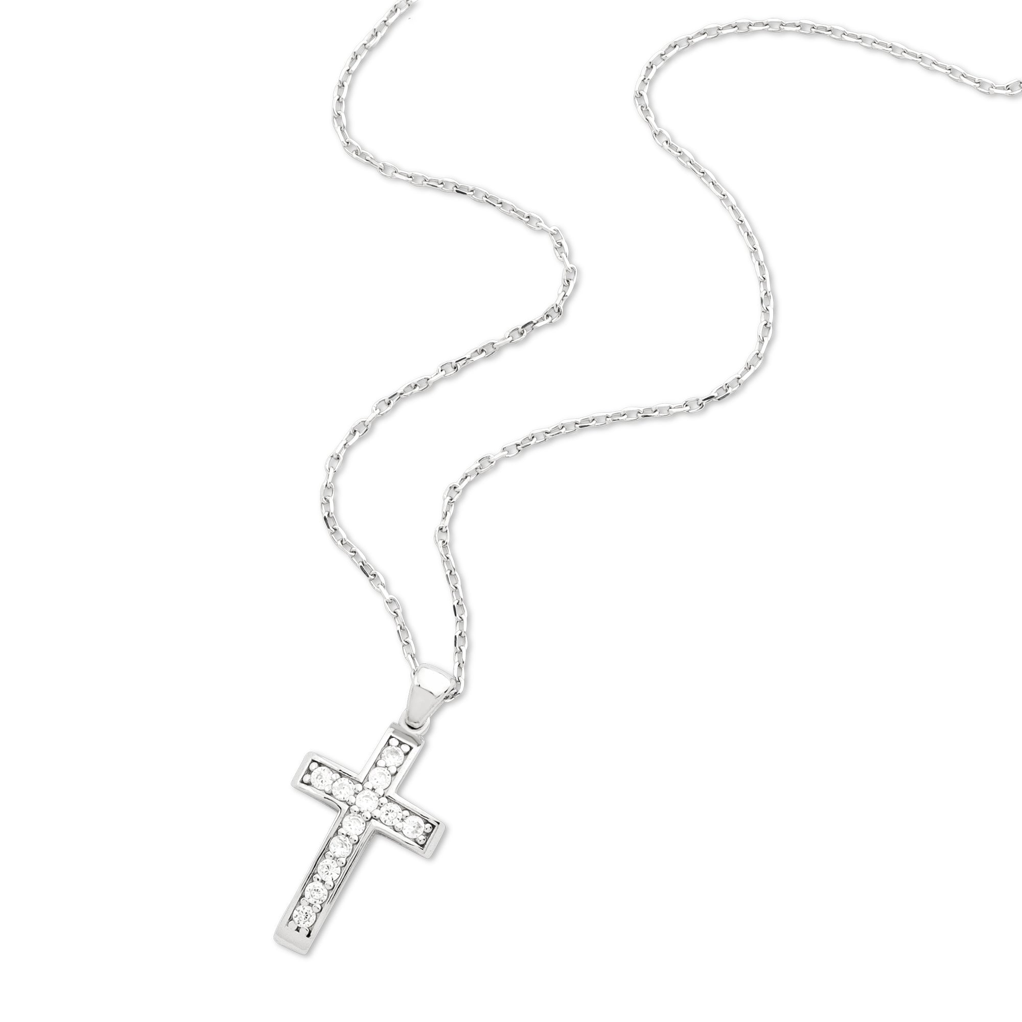 Raised Cross with CZ Accents