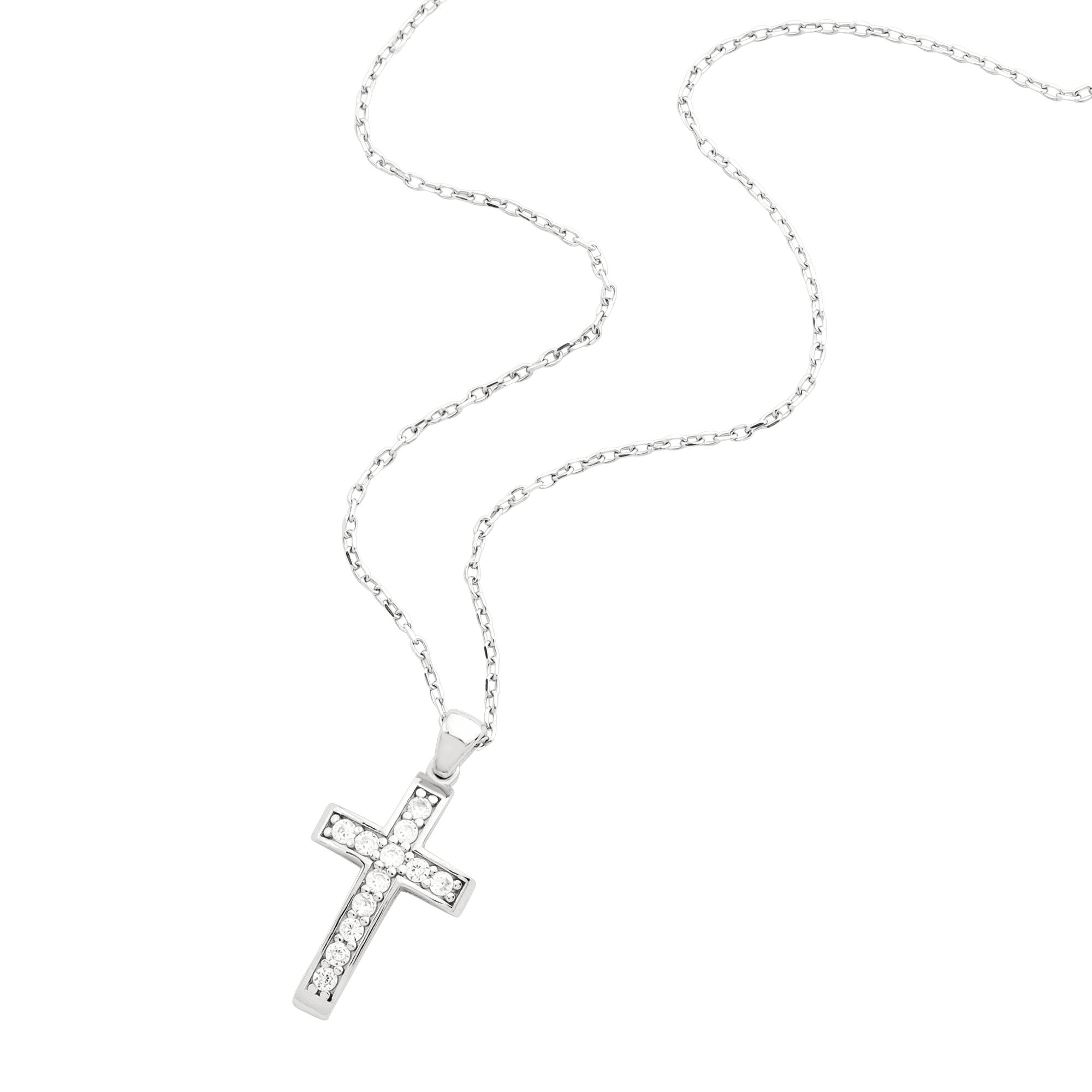 Raised Cross with CZ Accents