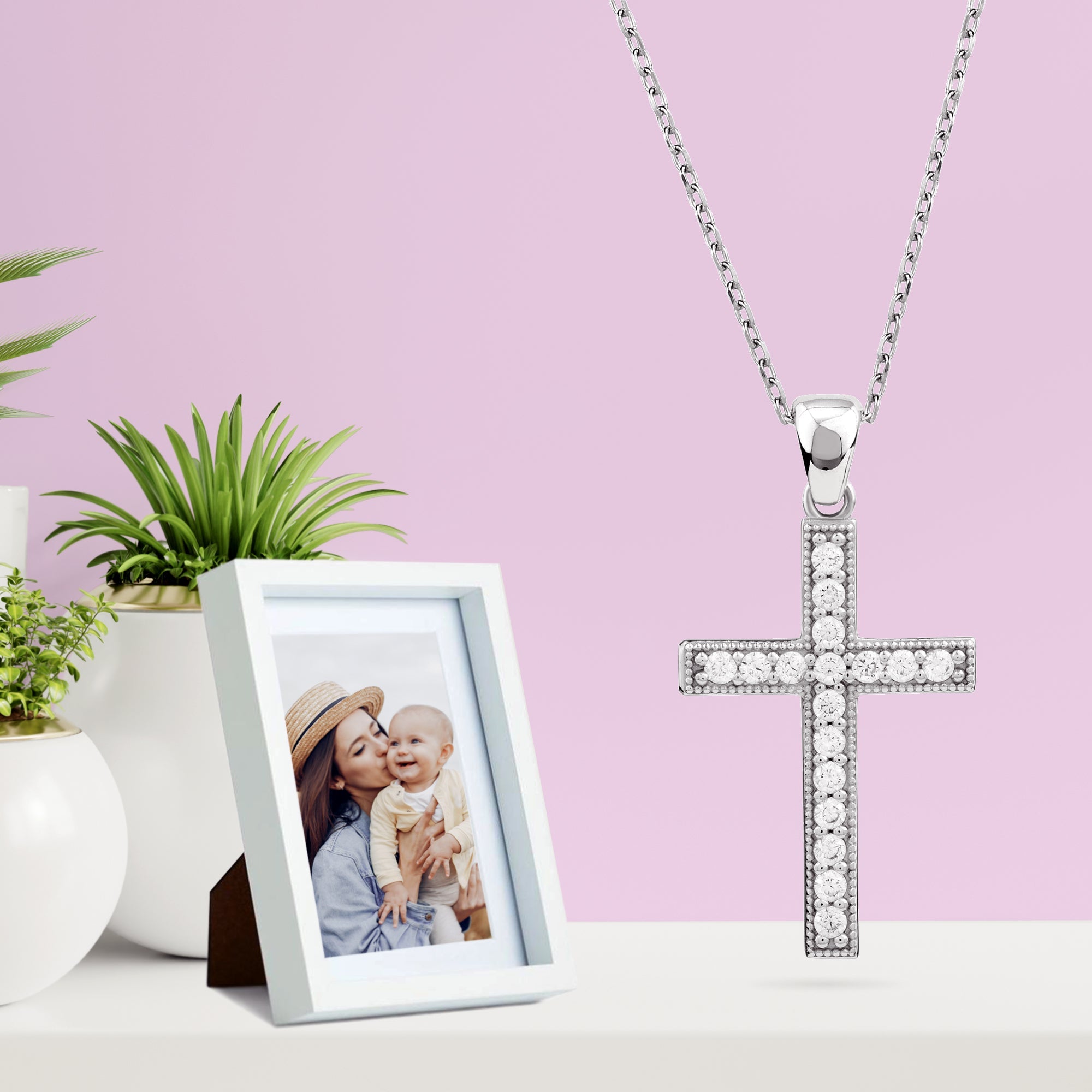 Cross with CZ Accents