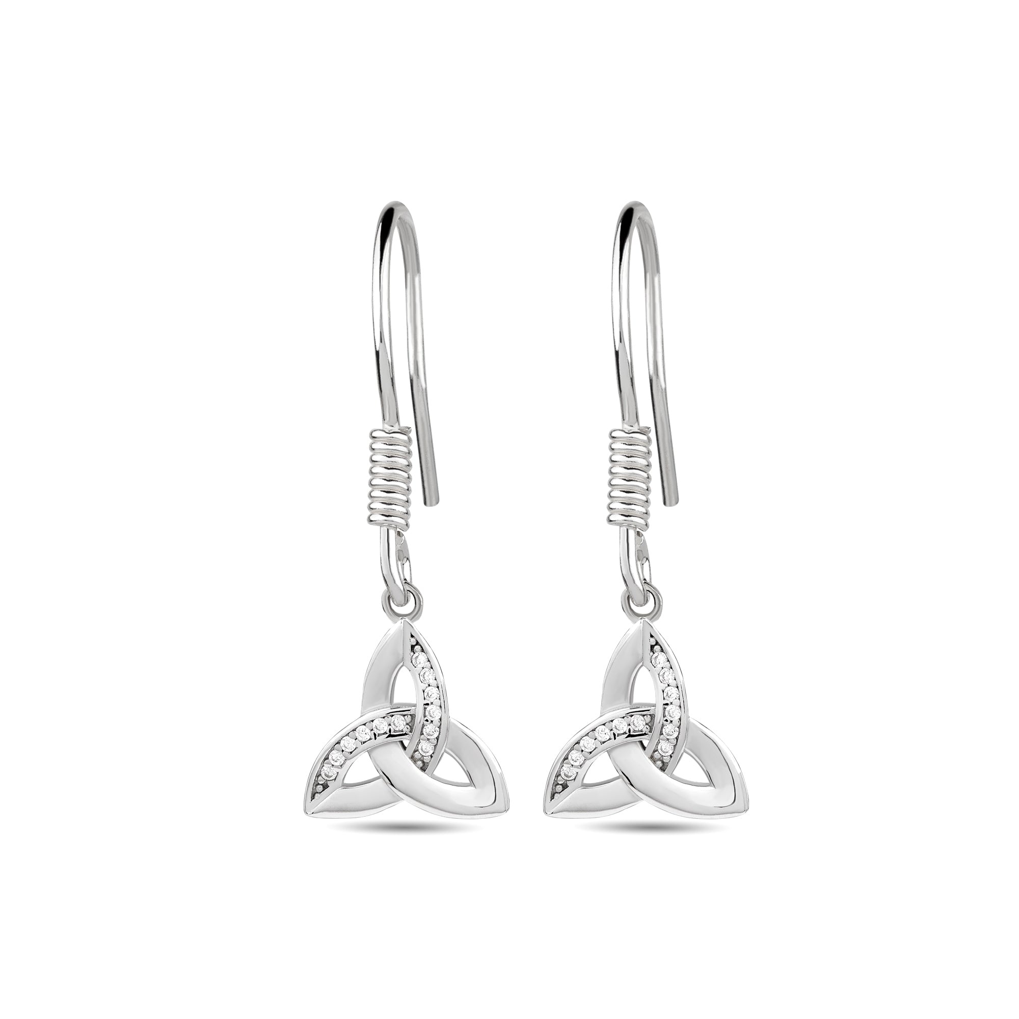 Trinity Symbol Earrings with CZ Accents