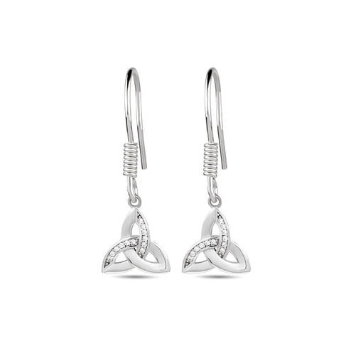 Trinity Symbol Earrings with CZ Accents