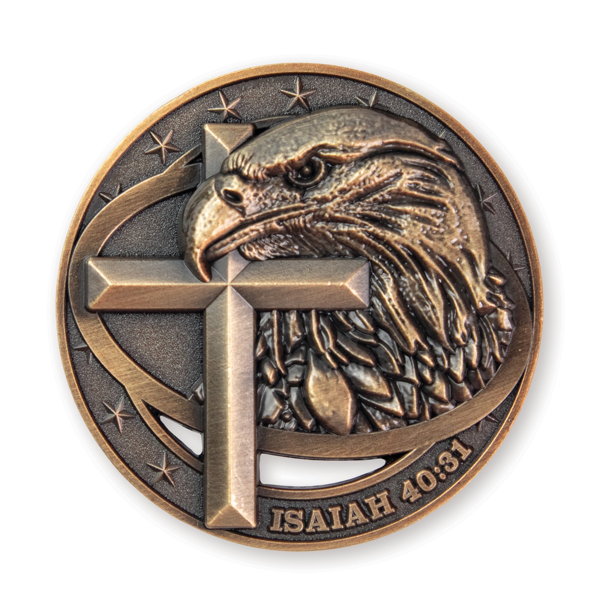Eagle and Cross – Isaiah 40:31 Challenge Coin