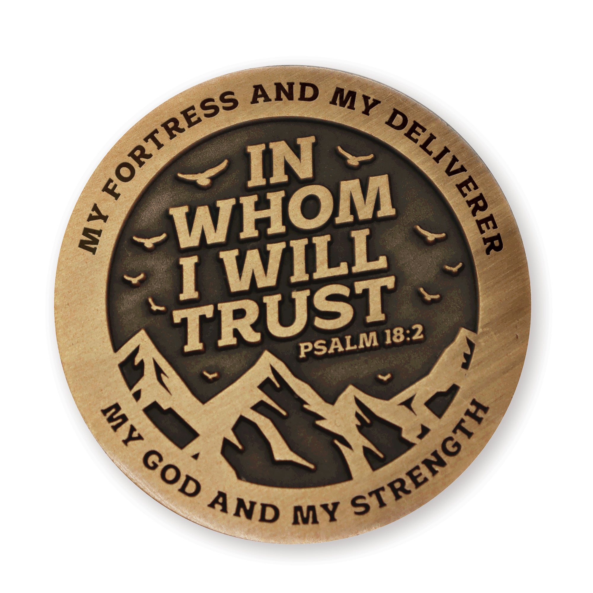 The Lord is My Rock – Psalm 18:2 Challenge Coin