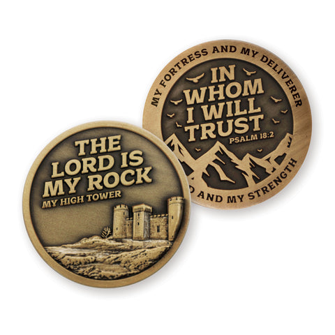 The Lord is My Rock – Psalm 18:2 Challenge Coin
