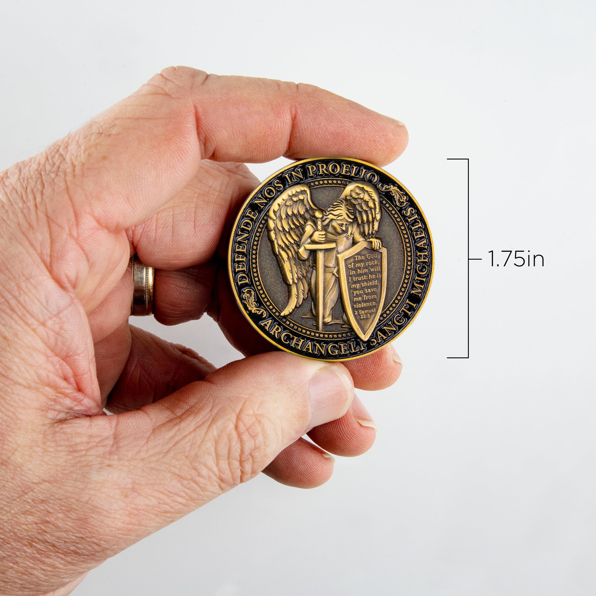 St Michael Kneeling Protection – Psalm 91 Challenge Coin