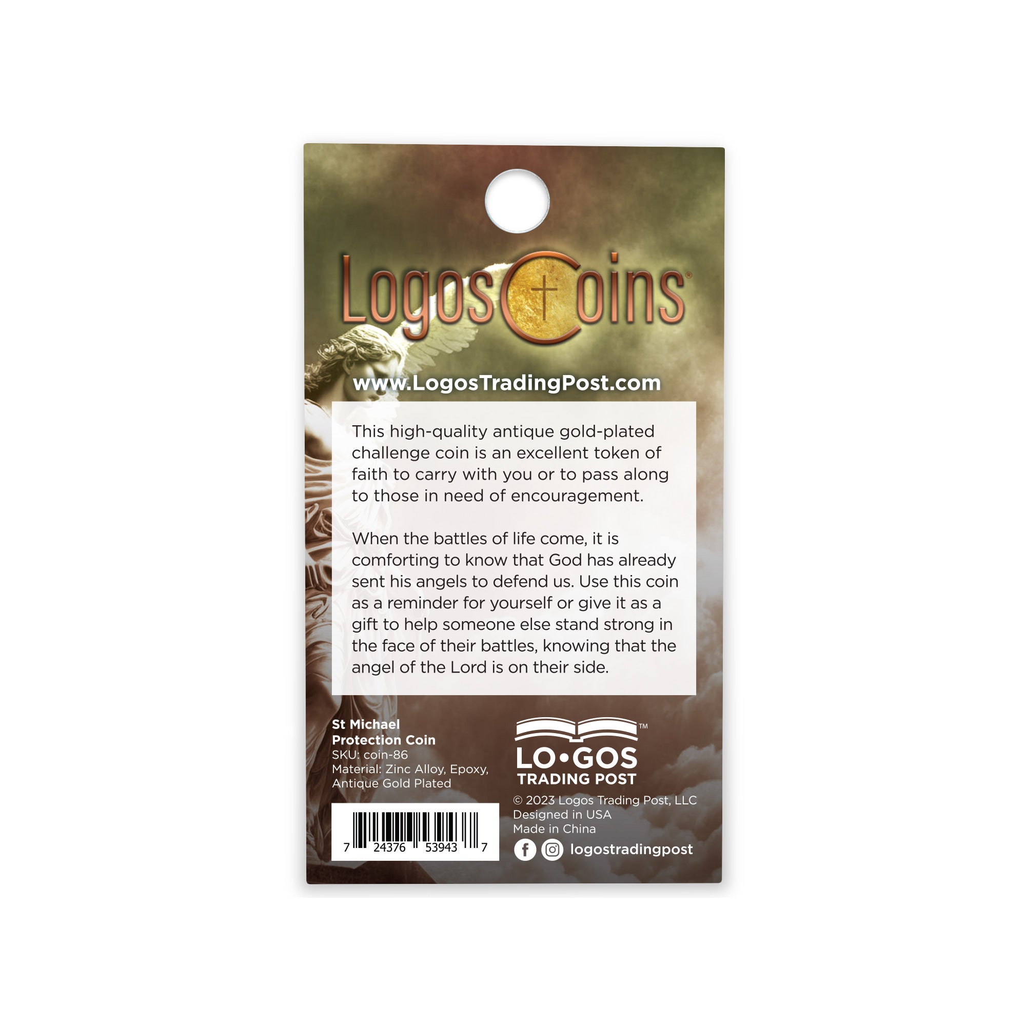 St Michael Kneeling Protection – Psalm 91 Challenge Coin