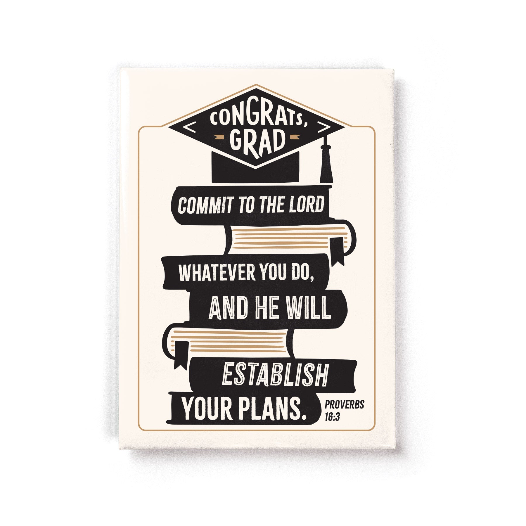 Graduation Male - Proverbs 16:3 - Fridge Scripture Magnet