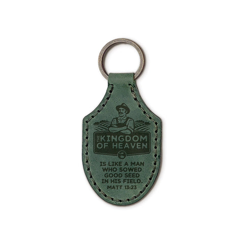Debossed Leather Keychains – Kingdom of Heaven – Green
