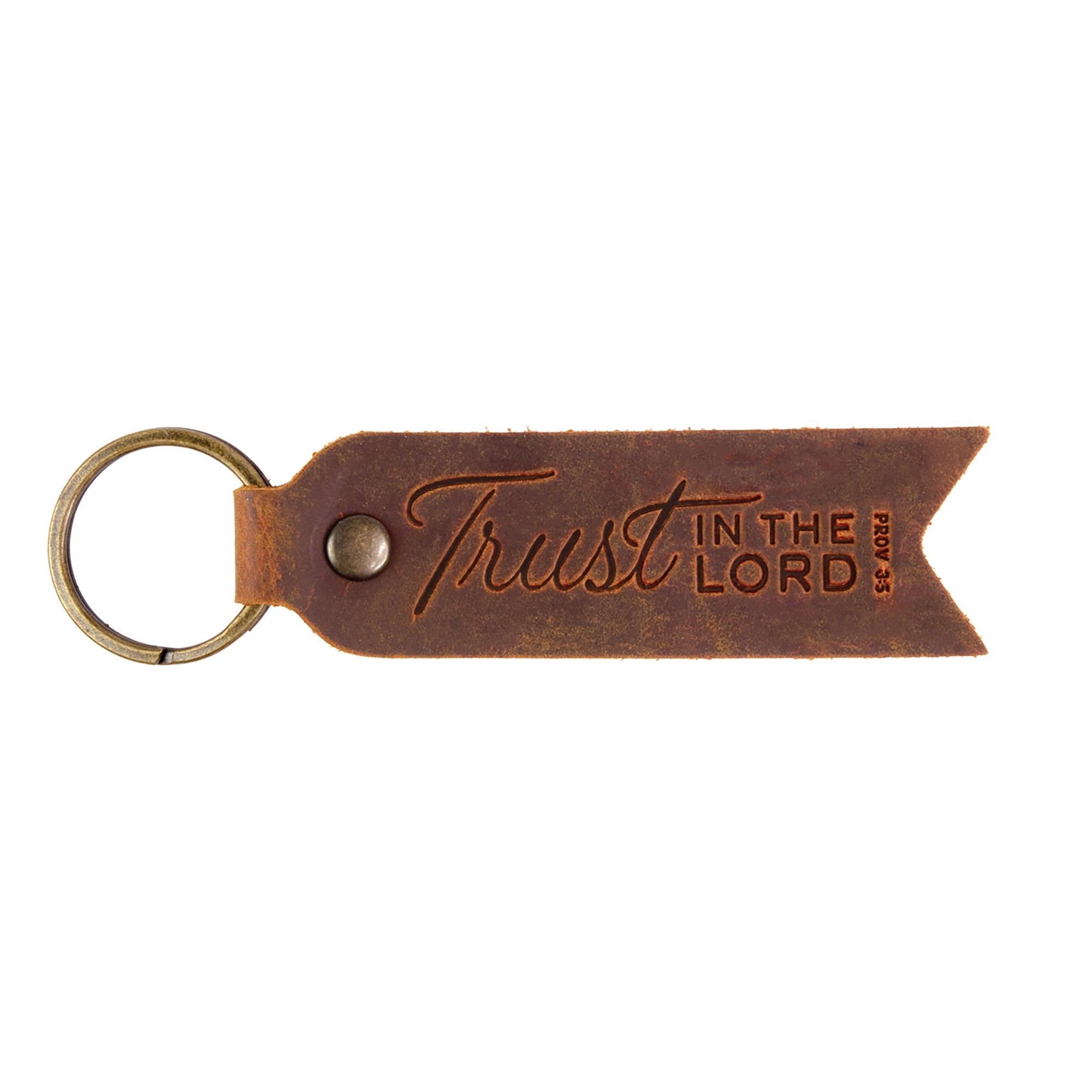 Trust in the Lord Leather Fob Keychain – Prov 3:5