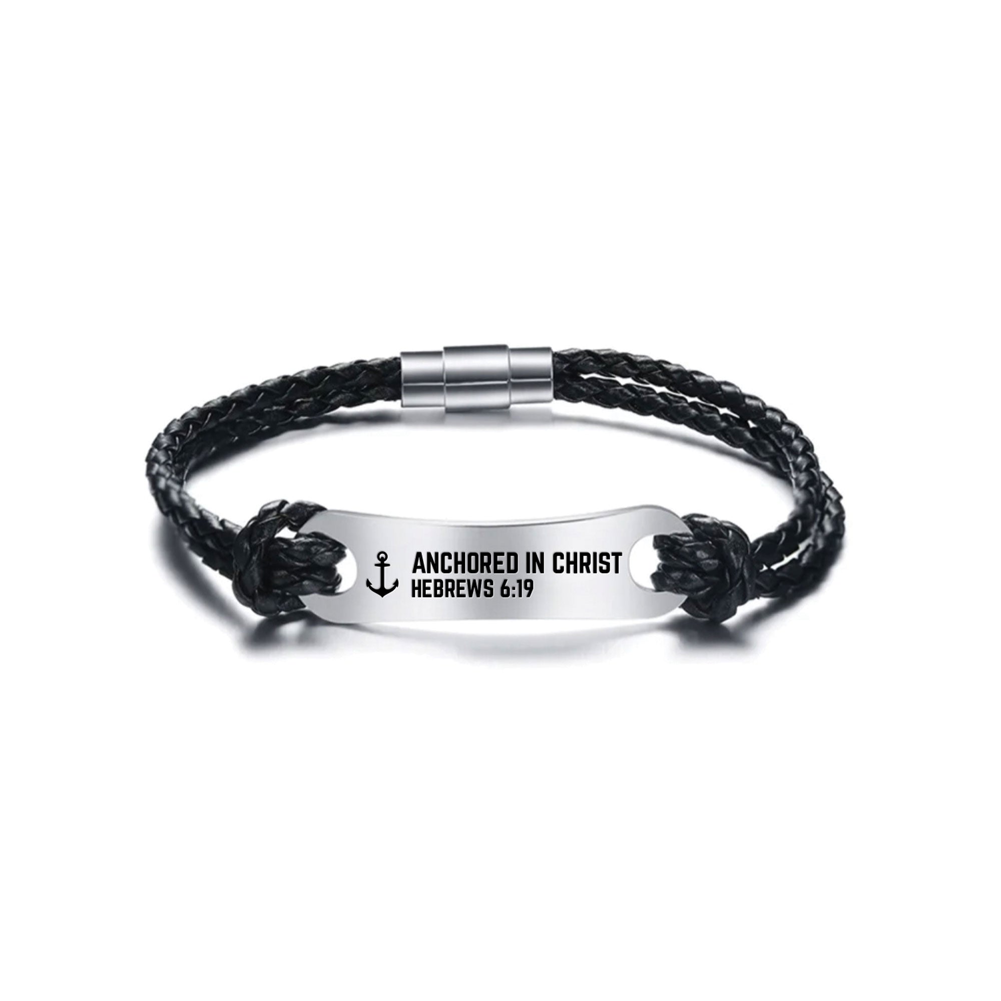 Identified in Christ ID Bracelet Black Cord – Anchored in Christ, Hebrews 6:19