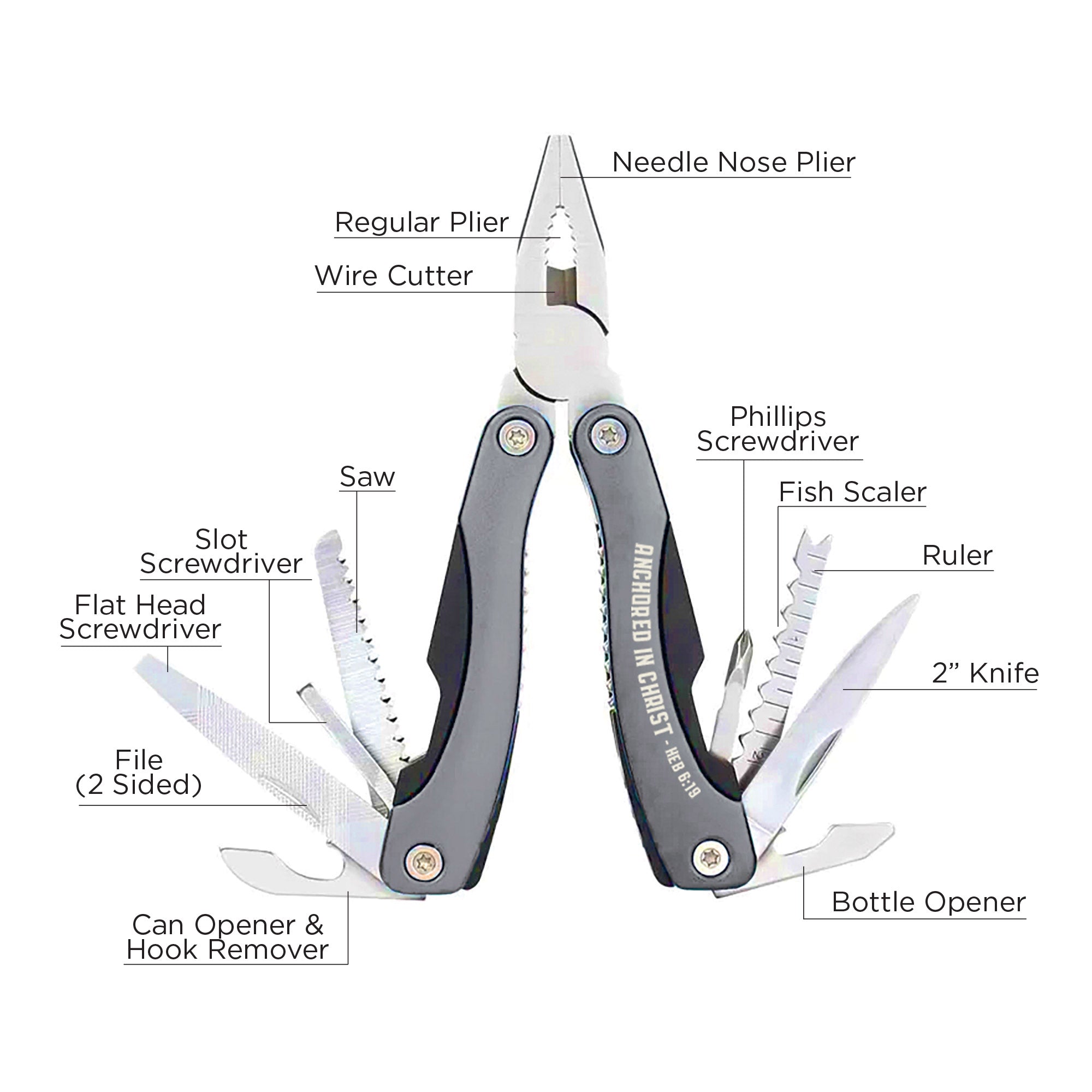 14-in-1 Scripture Multi-Tools - Anchored in Christ: Heb. 6:19