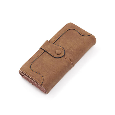 Suede Clutch Wallet – Tan
