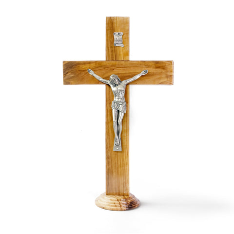 15" Olive Wood Desk Crucifix