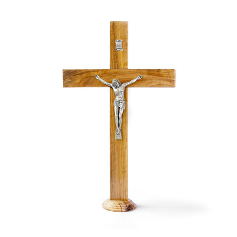 19" Olive Wood Desk Crucifix