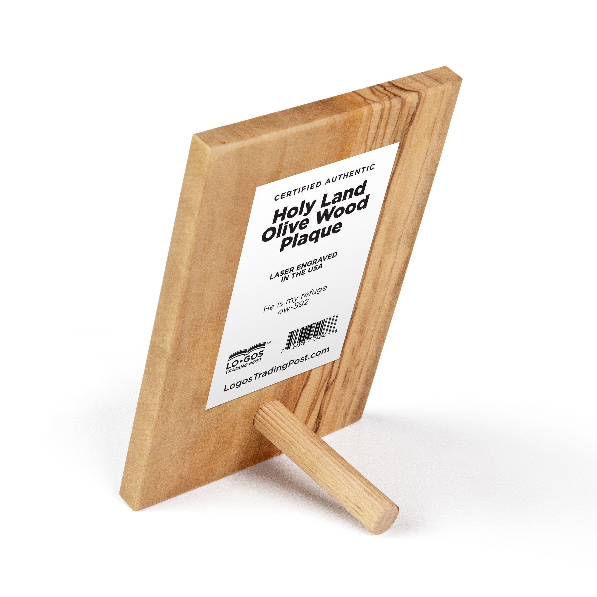 He is My Refuge, Olive Wood Plaque