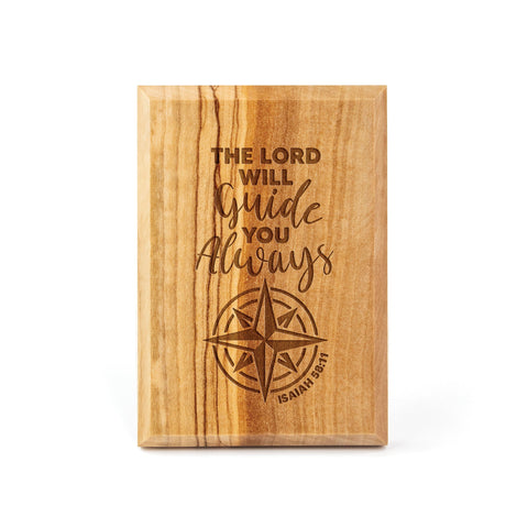 The Lord Will Guide You, Olive Wood Plaque