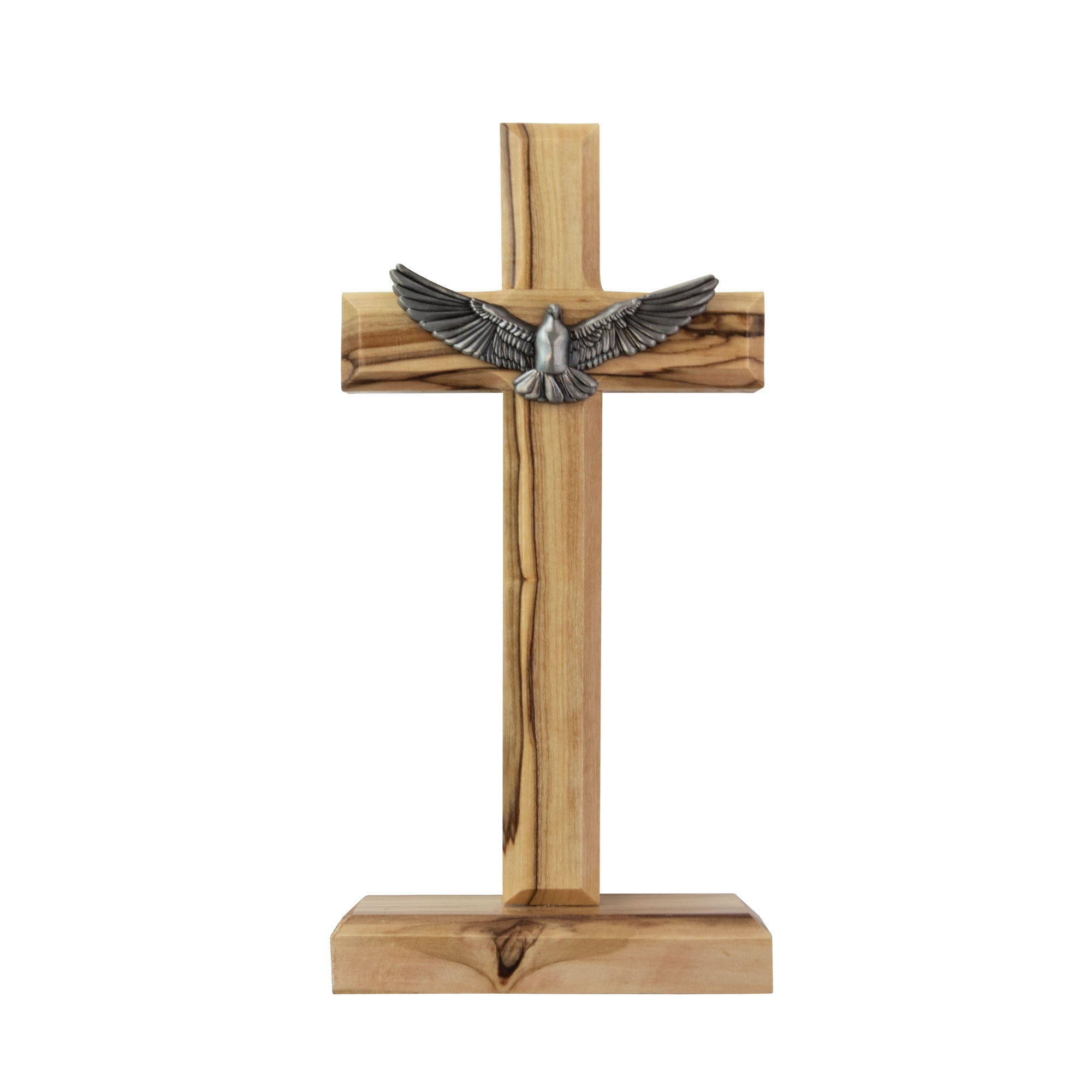6" Confirmation Dove Olive Wood Desk Cross