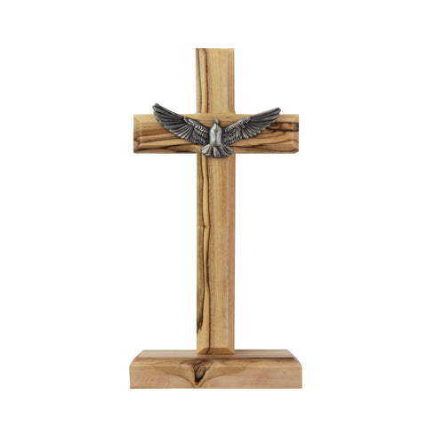 6" Confirmation Dove Olive Wood Desk Cross