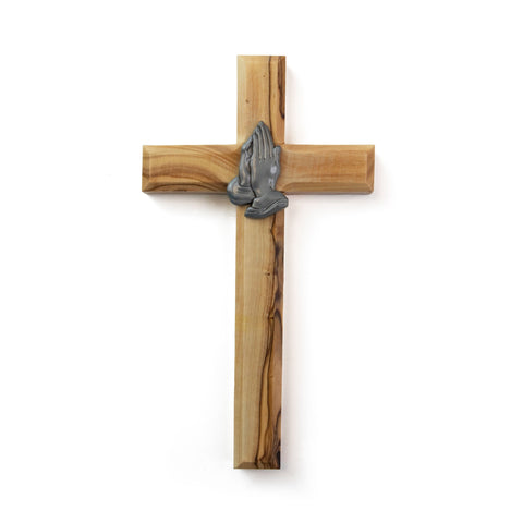 6.75" Praying Hands Olive Wood Wall Cross