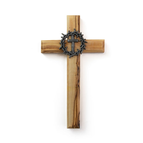 6.75" Crown of Thorns Olive Wood Wall Cross