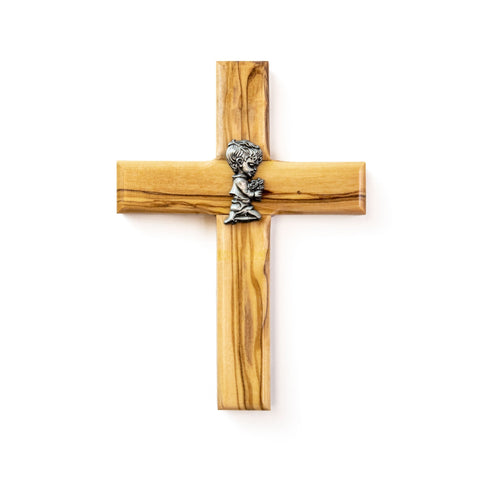 5" Boy Olive Wood Wall Cross