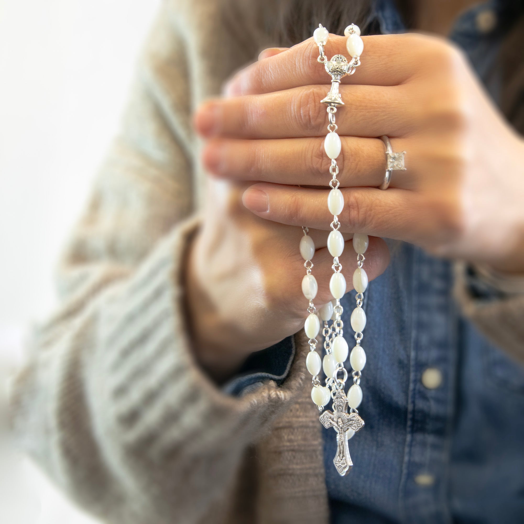 Mother of Pearl Catholic Rosary, First Communion