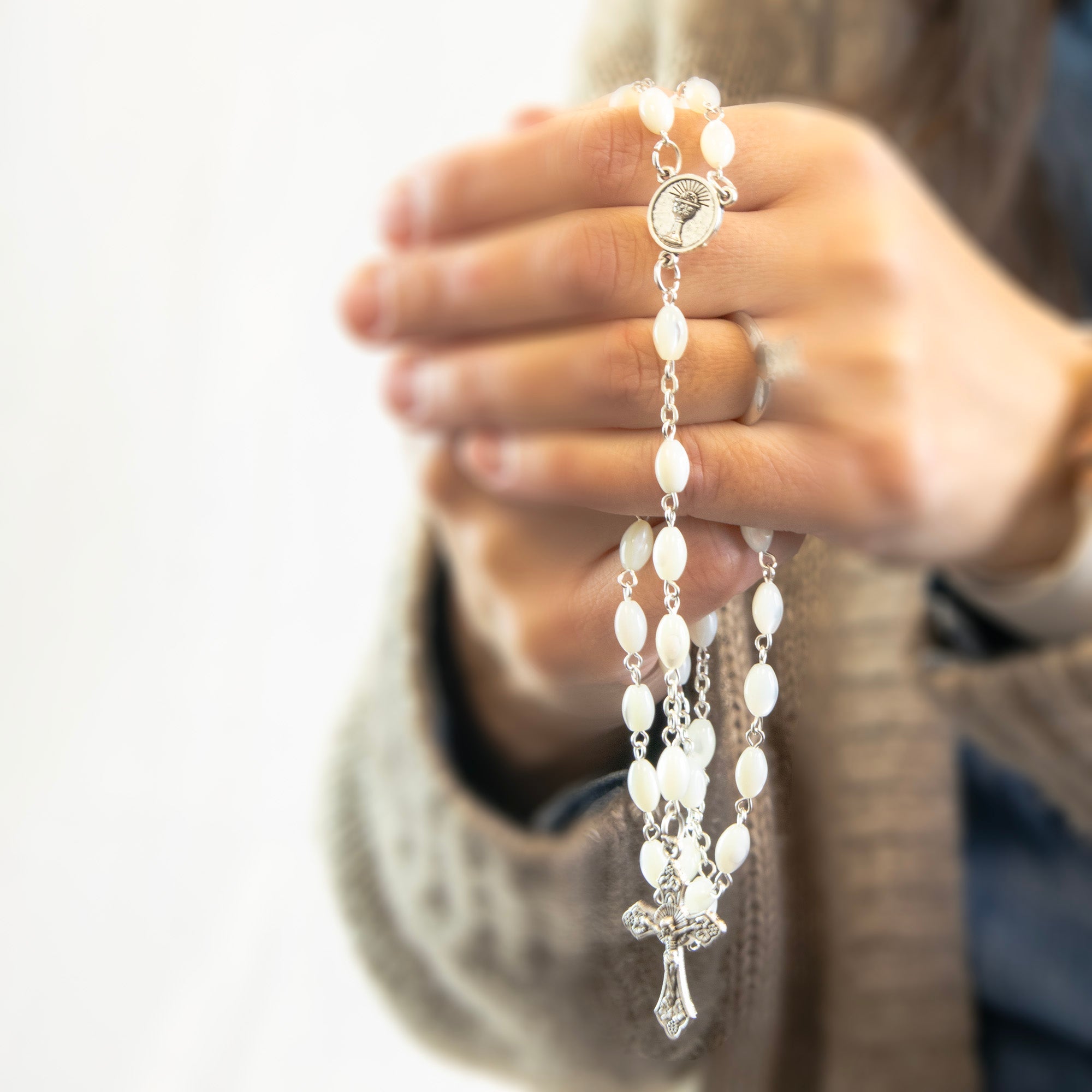 Mother of Pearl Catholic Rosary, First Communion