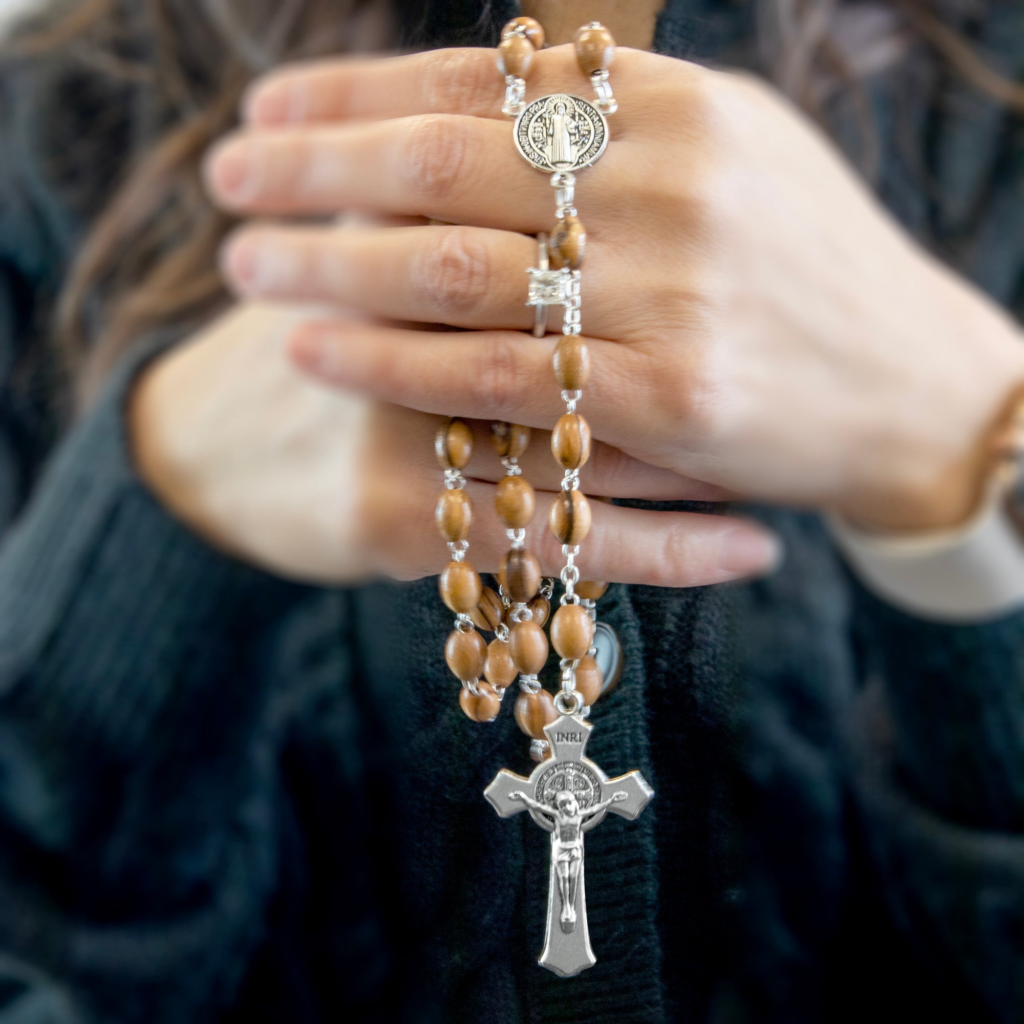 Saint Benedict Olive Wood Rosary