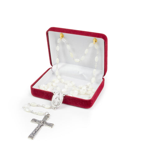 Mother of Pearl Catholic Rosary, Miraculous Medal