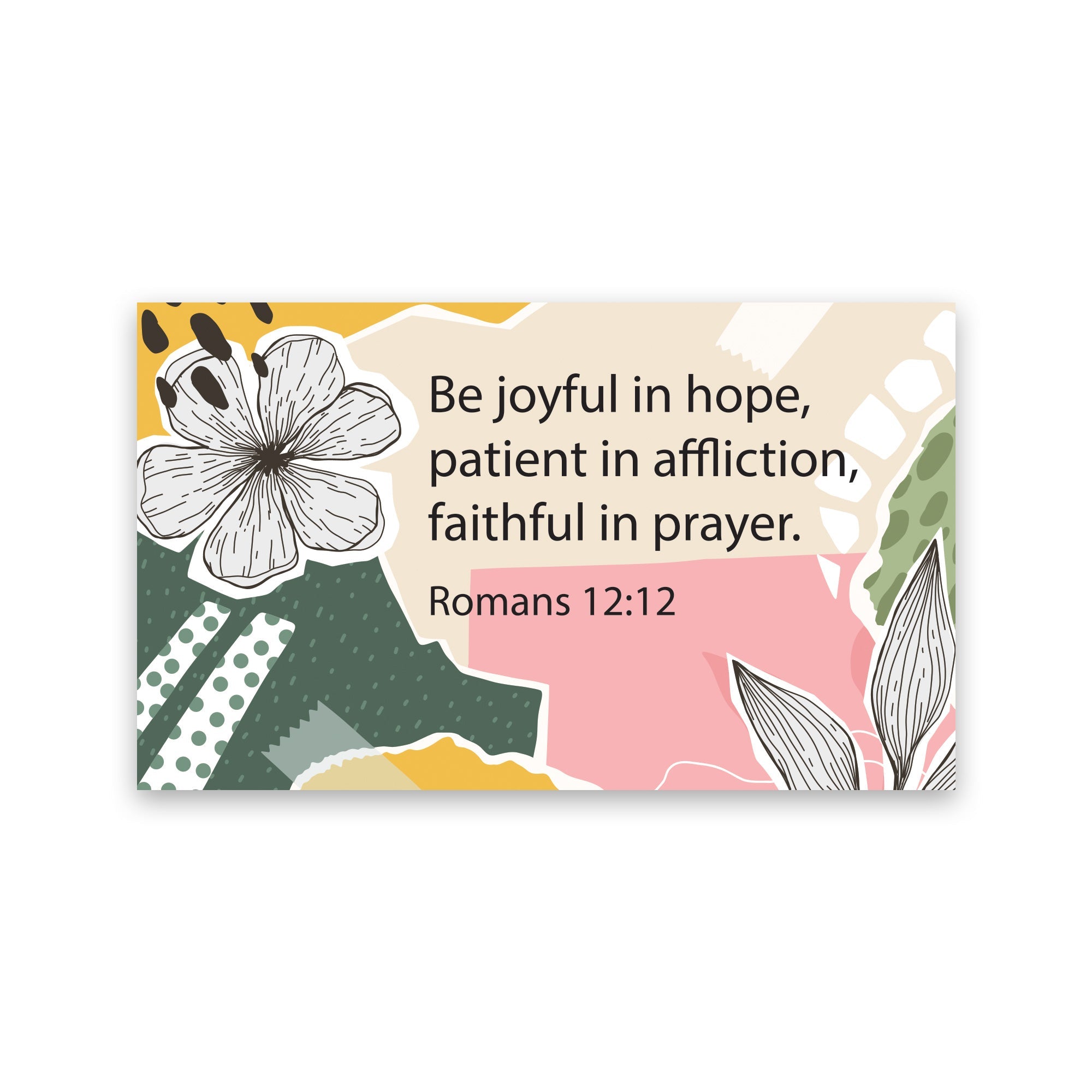 Be Joyful, Romans 12:12, Pass Along Scripture Cards, Pack of 25