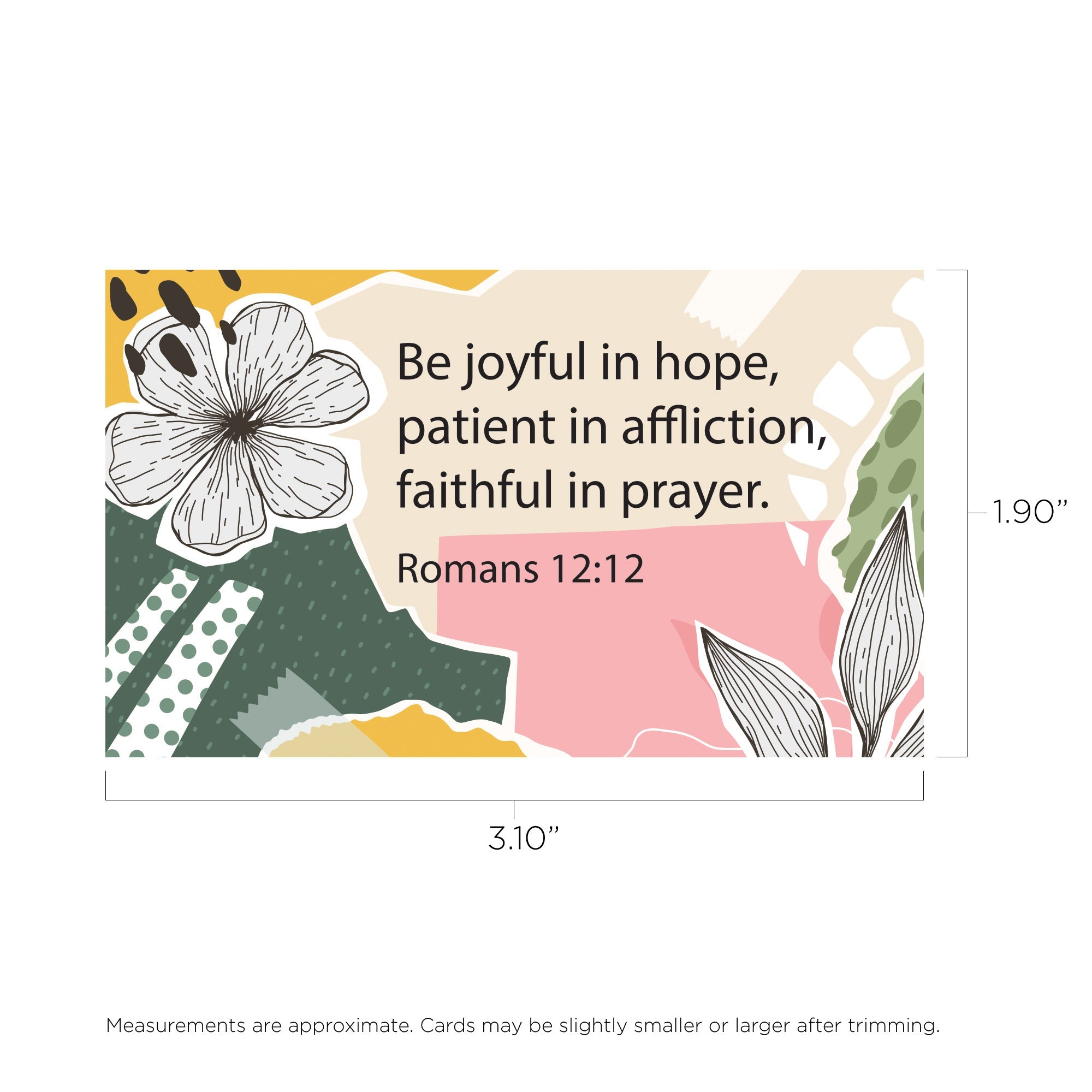 Be Joyful, Romans 12:12, Pass Along Scripture Cards, Pack of 25