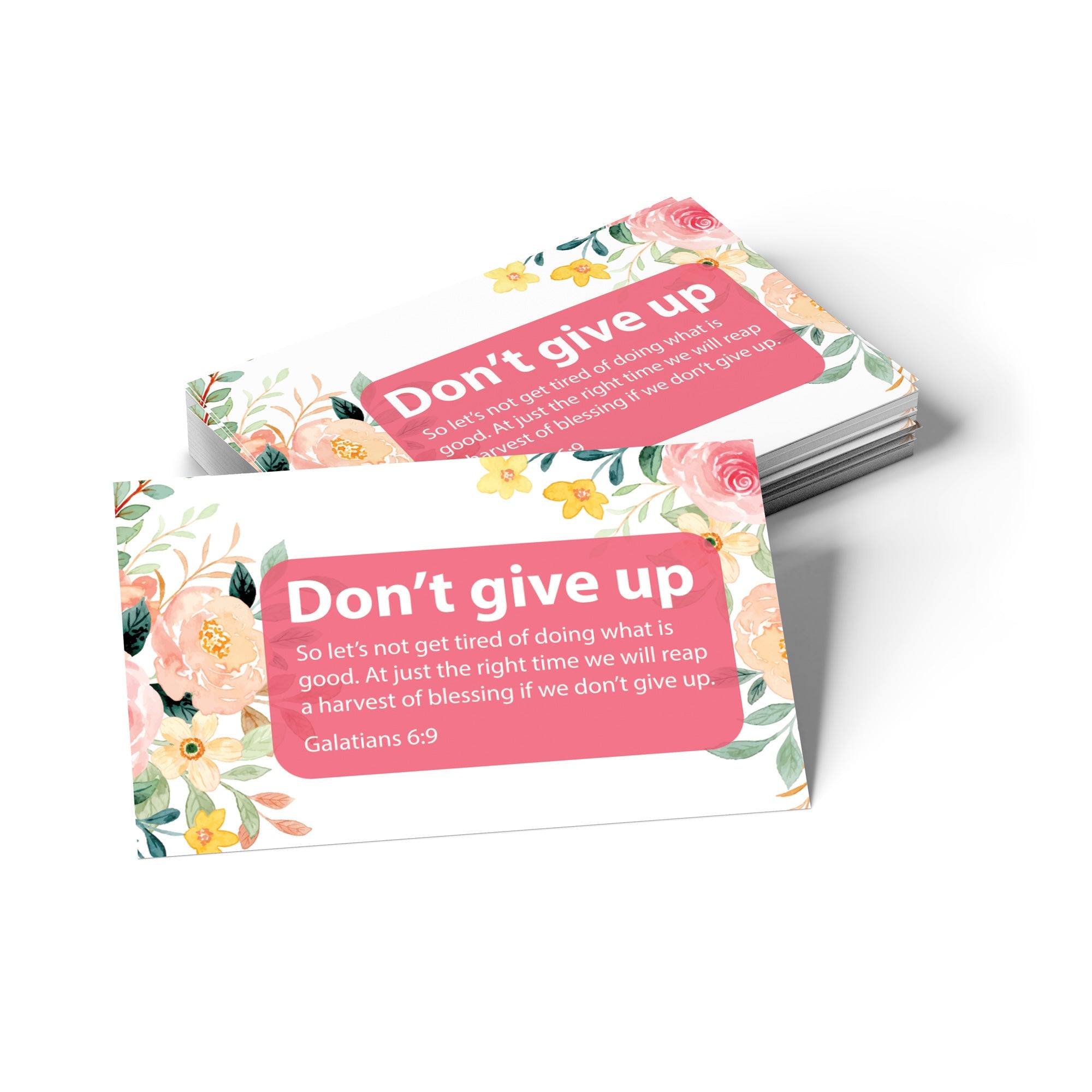Don't Give Up, Galatians 6:9, Pass Along Scripture Cards, Pack of 25