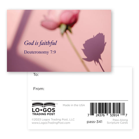 God is faithful, Deuteronomy 7:9, Pass Along Scripture Cards, Pack of 25