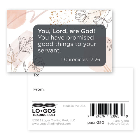 You, Lord, are God!, 1 Chronicles 17:26, Pass Along Scripture Cards, Pack of 25