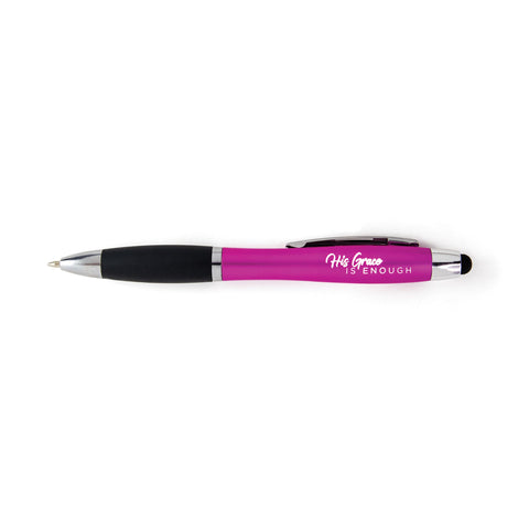 His Grace is Enough Illuminated Scripture Stylus Pen - Pink