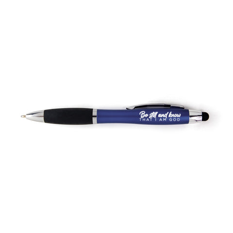 Be Still and Know Illuminated Scripture Stylus Pen - Dark Blue