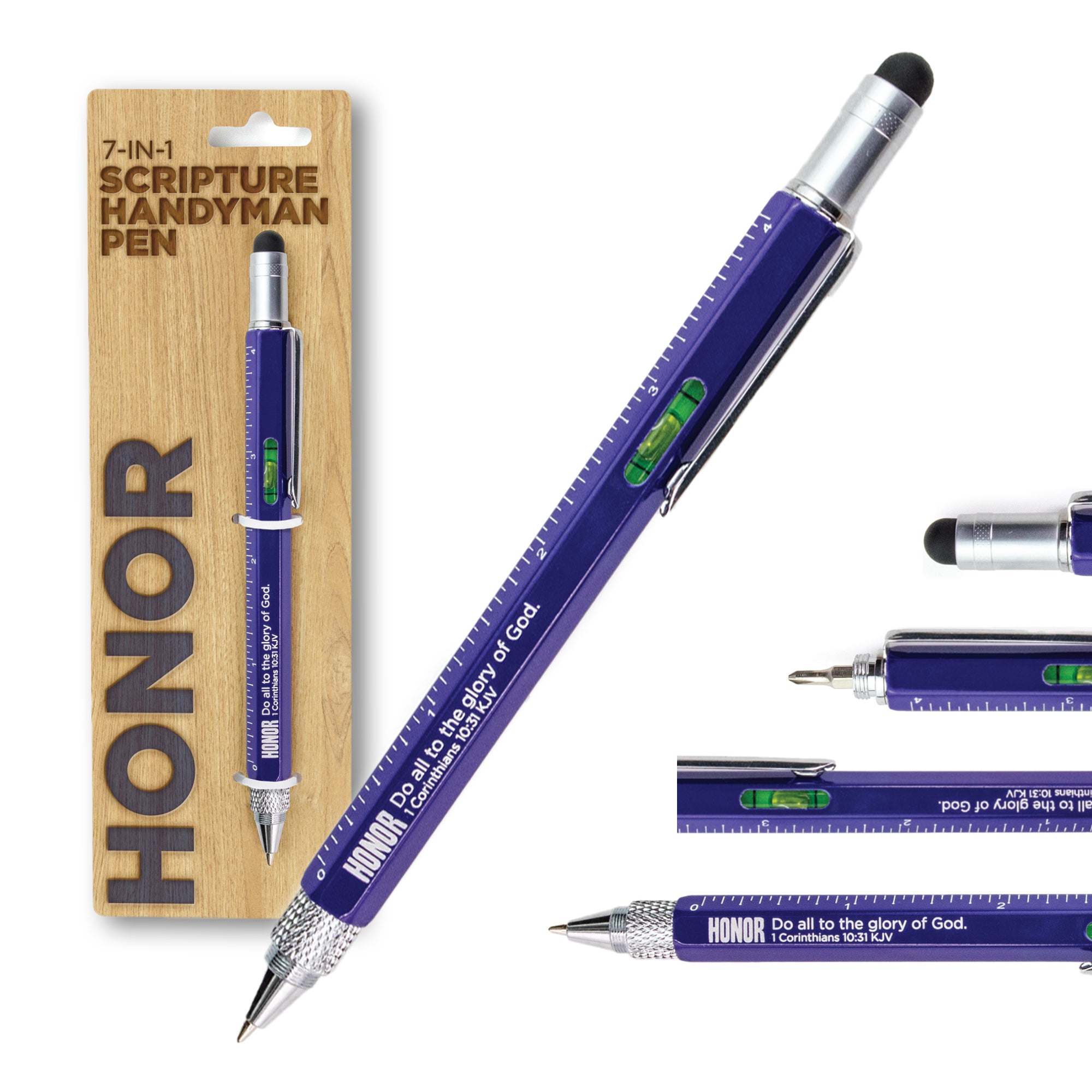 7 in 1 Multitool Pen With Scripture - Honor: 1 Cor. 10:31