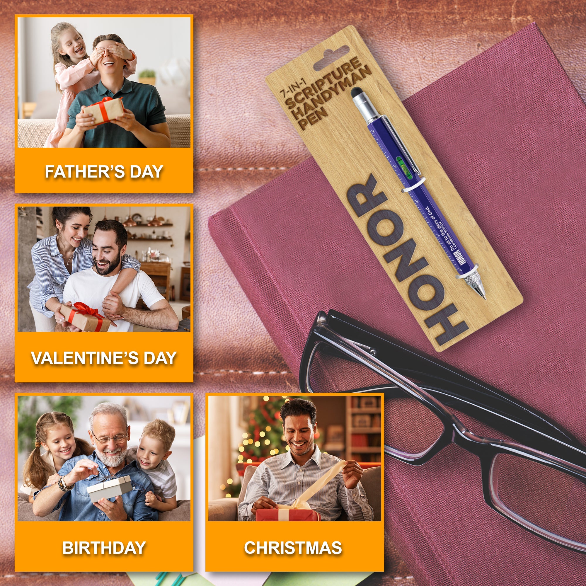 7 in 1 Multitool Pen With Scripture - Honor: 1 Cor. 10:31