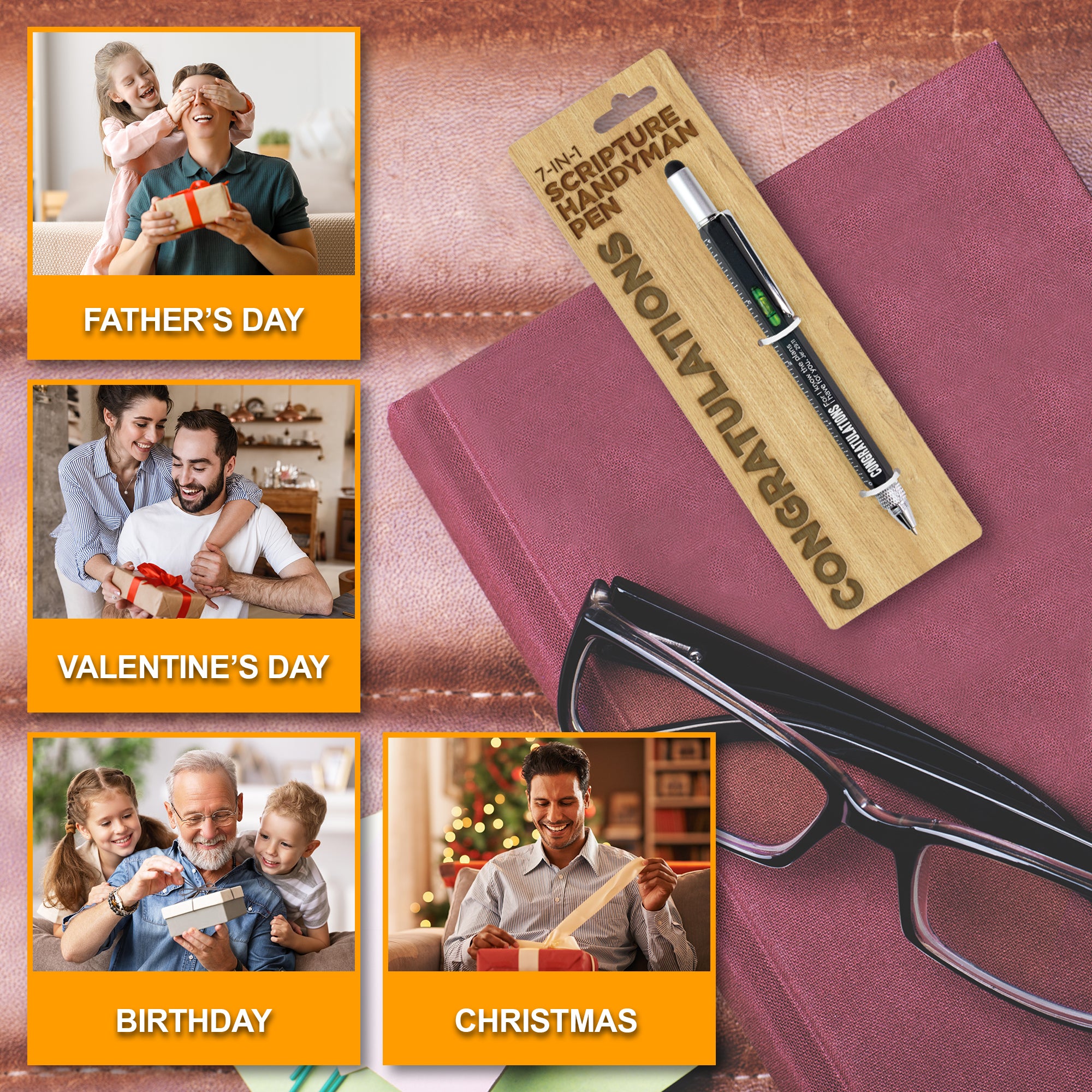 7 in 1 Multitool Pen With Scripture - Congratulations: Jer. 29:11