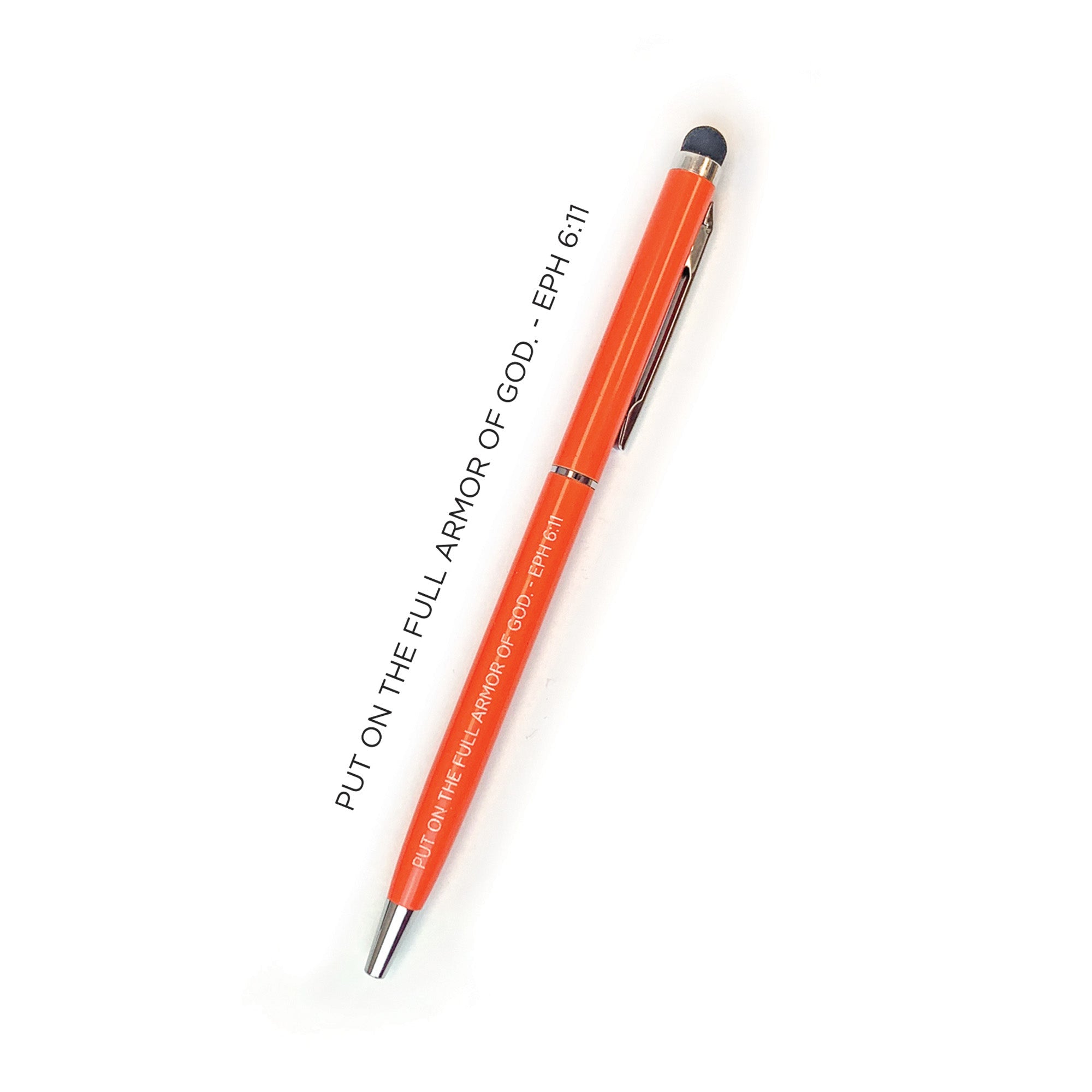 Put on the Full Armor of God Narrow Stylus Pen - Orange